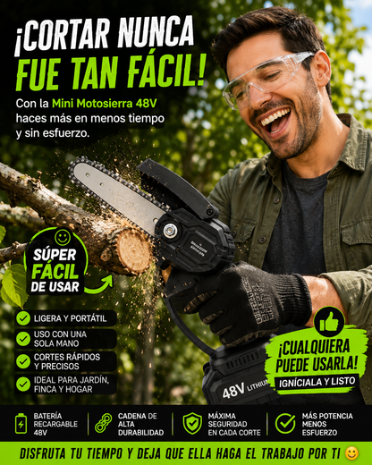 Mini SIERRA Eléctrica Inalámbrica 48V + DOBLE BATERIA+ Envío Gratis.